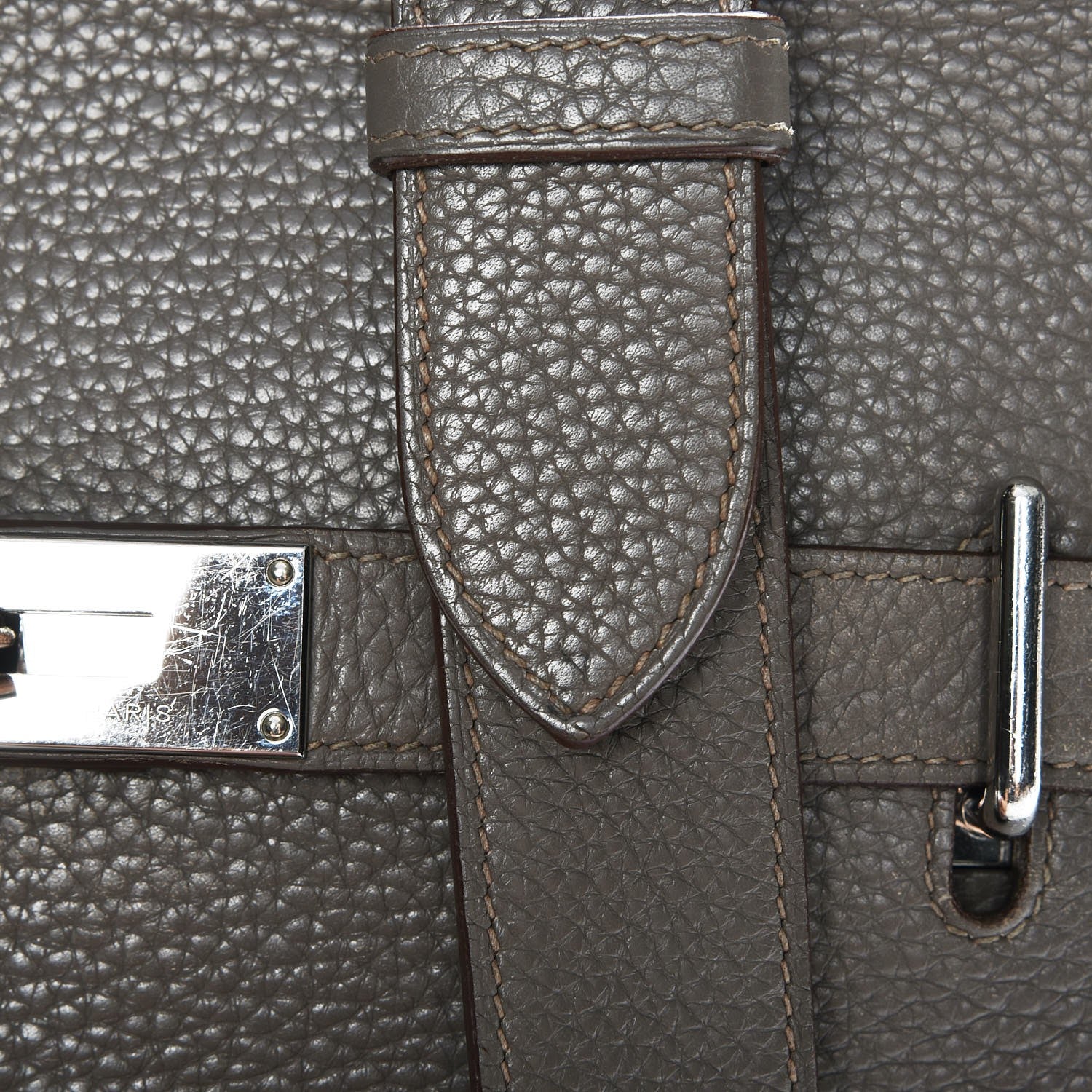 Hermes Taurillon Clemence Jypsiere 37 Etain 25 of 28