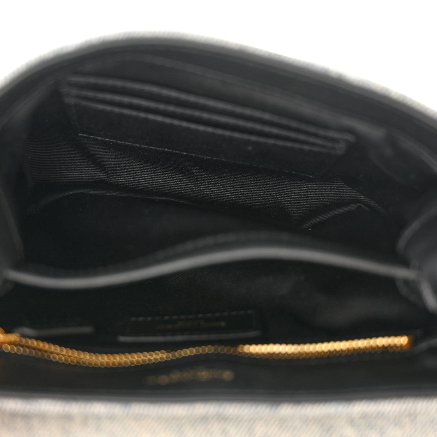Saint Laurent Denim Y Quilted Monogram Toy Loulou Crossbody Bag Grey 5 of 11