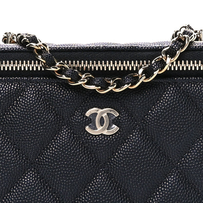 Chanel Caviar Quilted Small Vanity Case With Chain Black 9 of 12