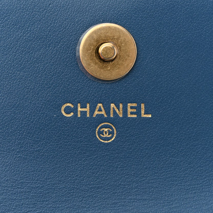 Chanel Denim Quilted CC Pearl Crush Clutch With Chain Blue 6 of 11