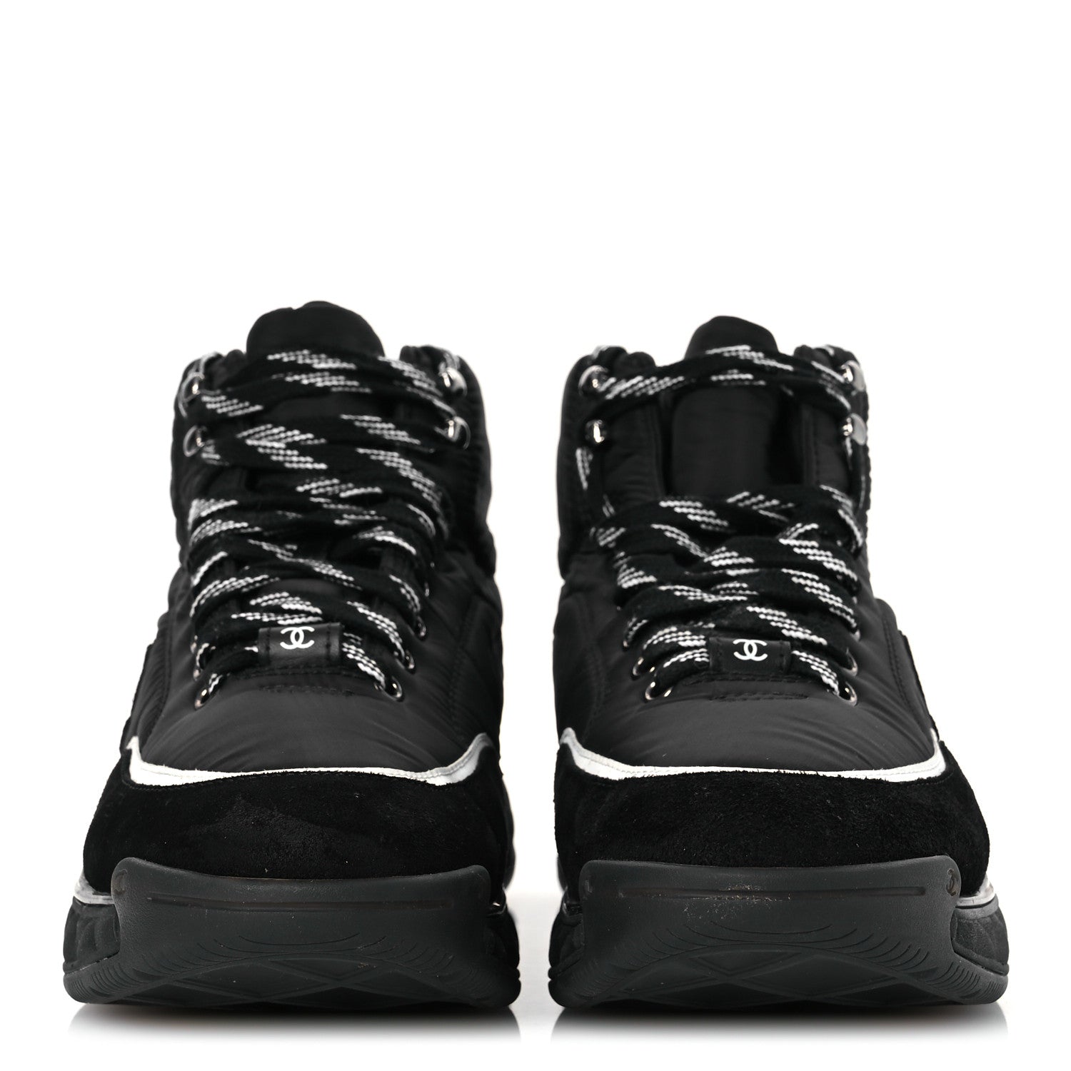 Chanel Fabric Suede Mens CC Sneakers 41 Black 3 of 13