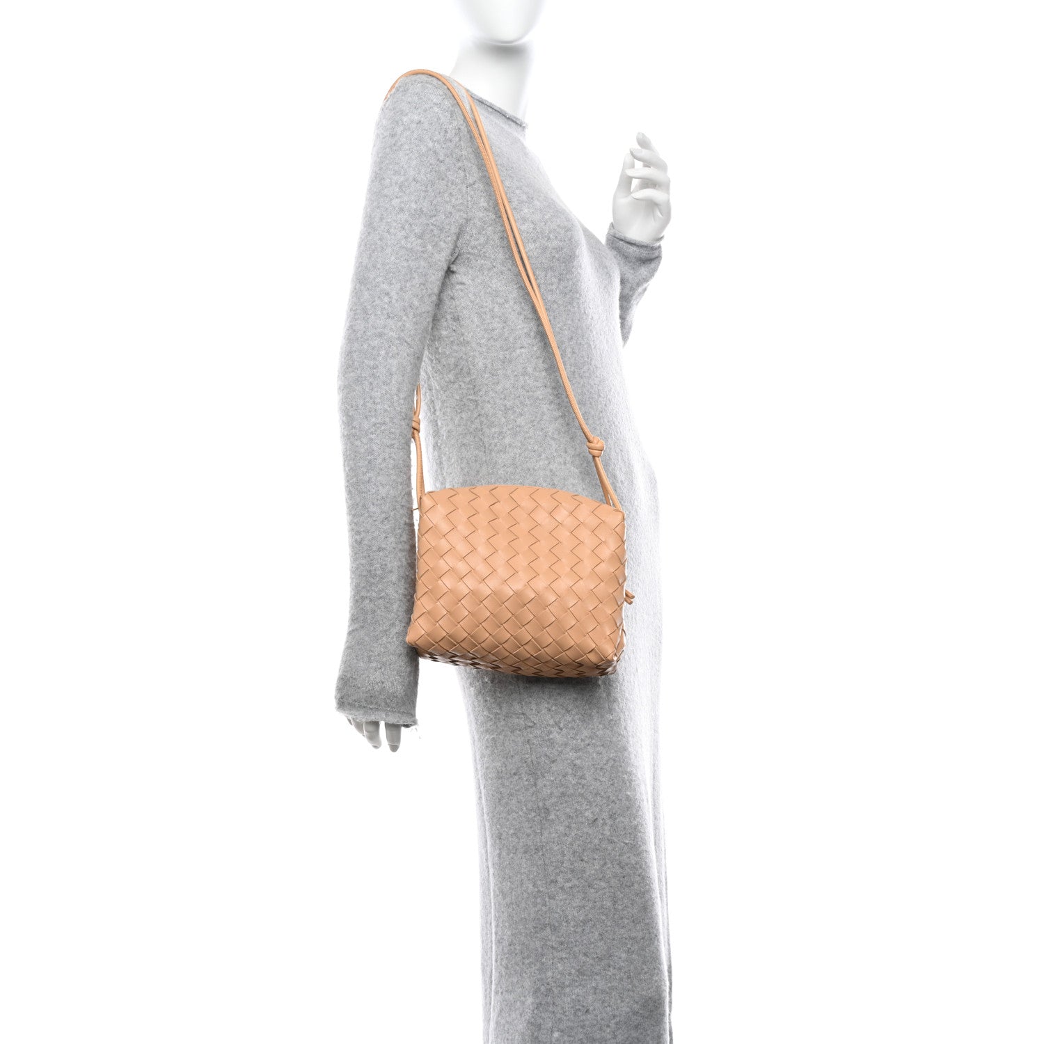 Bottega Veneta Nappa Intrecciato Small Loop Camera Bag Almond 2 of 9