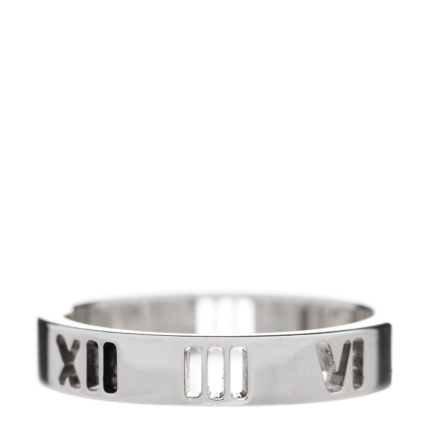 Tiffany Sterling Silver Narrow Atlas Pierced Ring 49 4.75 1 of 6