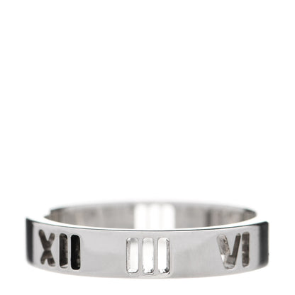 Tiffany Sterling Silver Narrow Atlas Pierced Ring 49 4.75 1 of 6