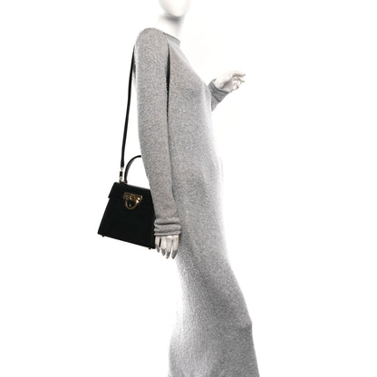 Salvatore Ferragamo Hammered Calfskin Small Iconic Top Handle Bag Black 2 of 9