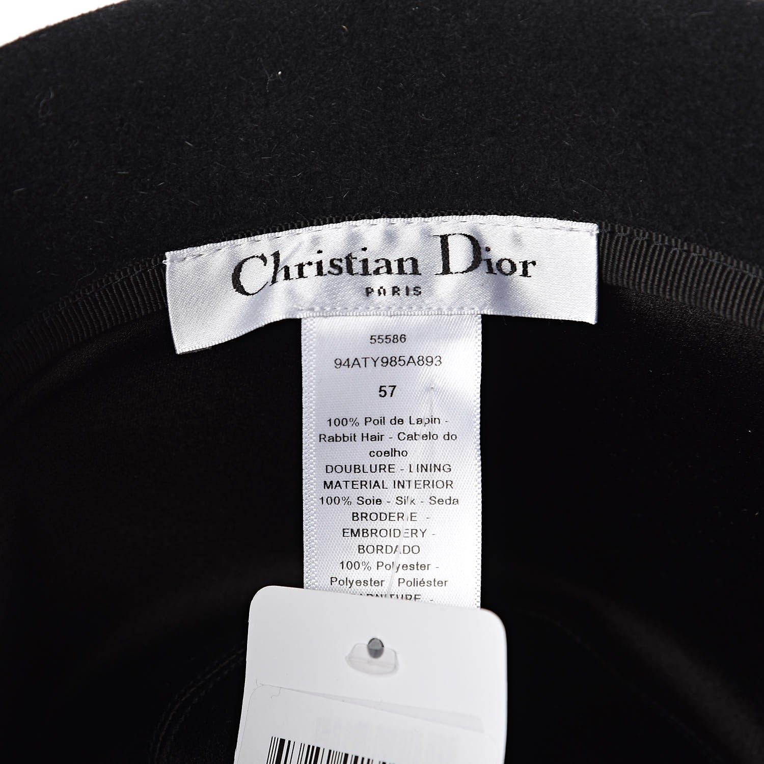 Christian Dior Felt Cloche Dior Arty Hat 57 Black 6 of 6