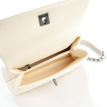 Chanel Caviar Lizard Quilted Mini Coco Handle Flap White 6 of 8
