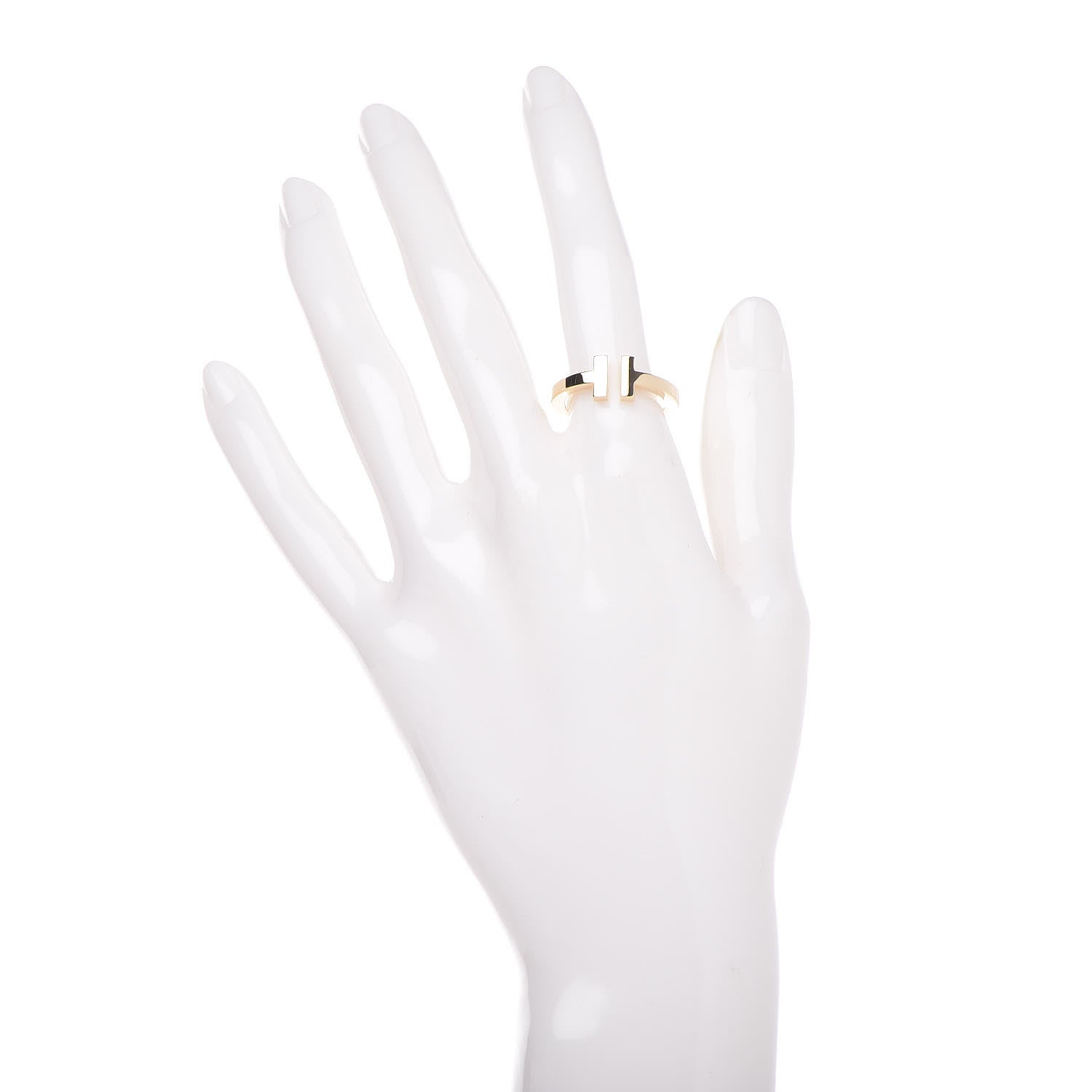 Tiffany 18K Yellow Gold T Square Ring 54 7 2 of 5