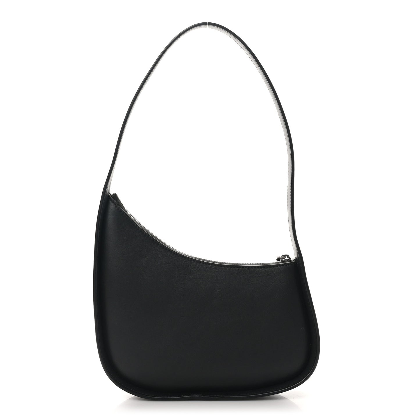 Smooth Calfskin Half Moon Shoulder Bag Black
