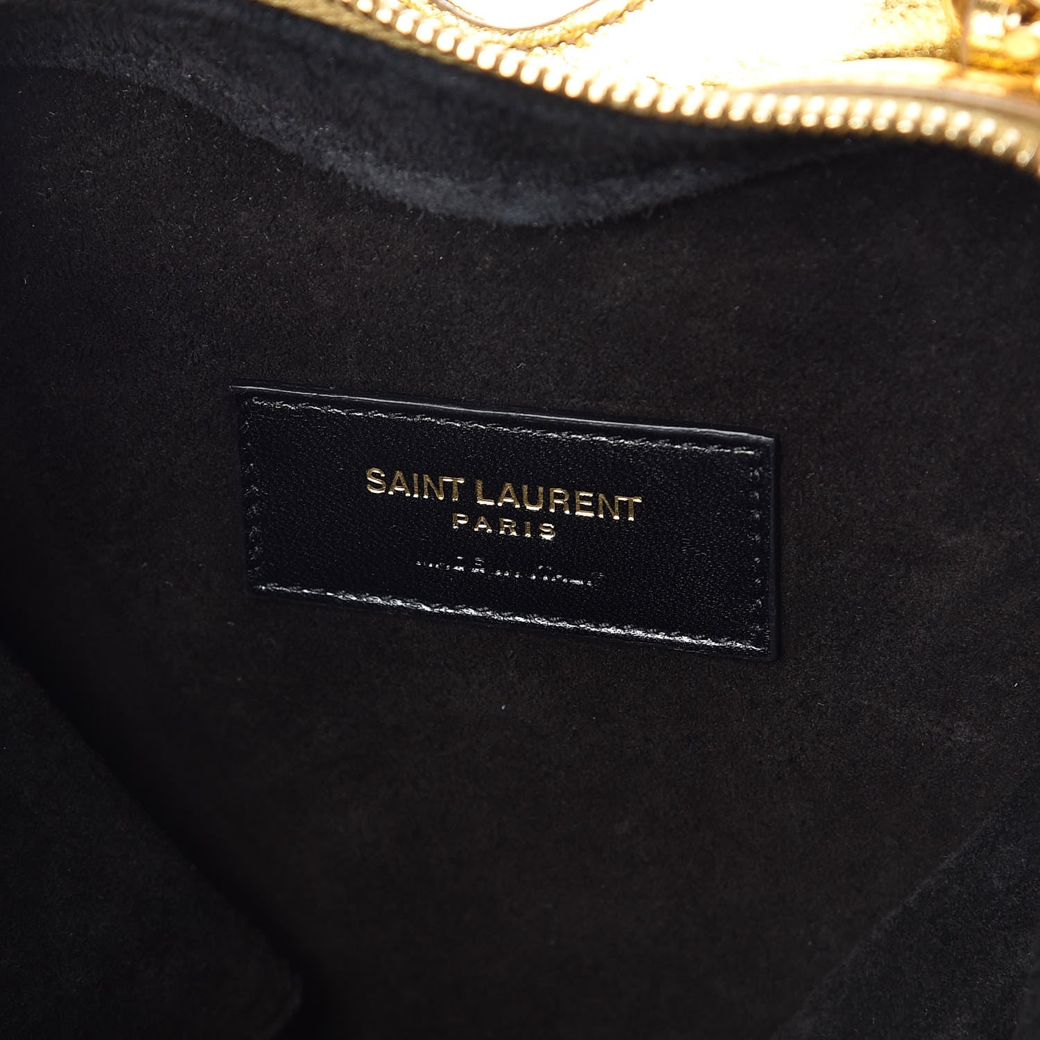 Saint Laurent Metallic Calfskin Matelasse Chevron Monogram Small Love Heart Chain Bag Gold 6 of 14