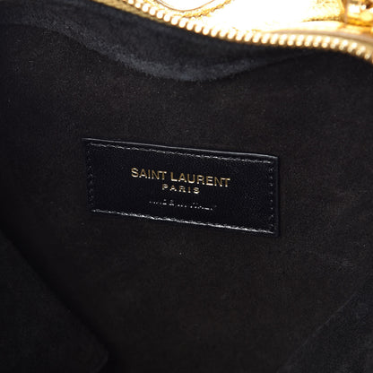 Saint Laurent Metallic Calfskin Matelasse Chevron Monogram Small Love Heart Chain Bag Gold 6 of 14