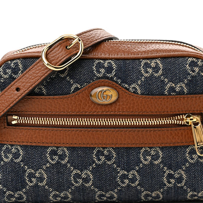 Gucci New Denim GG Monogram Dollar Calfskin Mini Ophidia Shoulder Bag Blue Tea Cuir Epilog 8 of 11