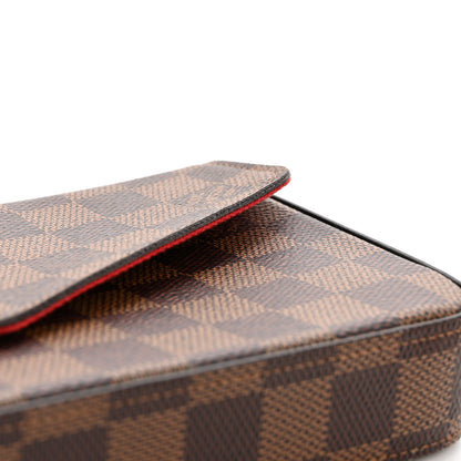 Louis Vuitton Damier Ebene Pochette Felicie Chain Wallet 13 of 14