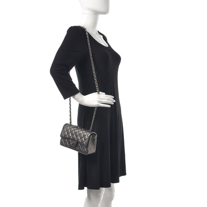 Chanel Metallic Lambskin Perforated Mini Rectangular Flap Grey 2 of 10