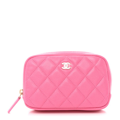 Chanel Caviar Quilted Small Curvy Pouch Cosmetic Case Pink 1 of 7