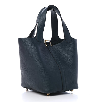 Hermes Taurillon Clemence Picotin Lock 18 PM Vert Cypress 3 of 9