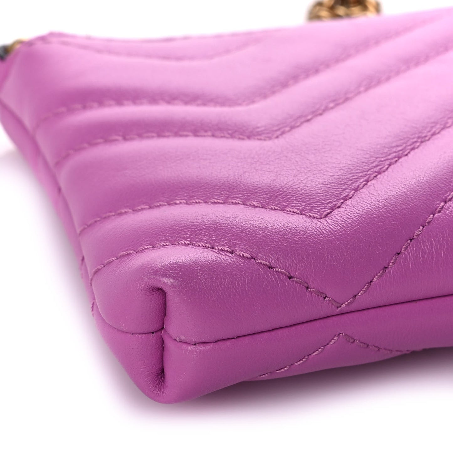 Calfskin Matelasse Mini GG Marmont Chain Bag Candy Mousse