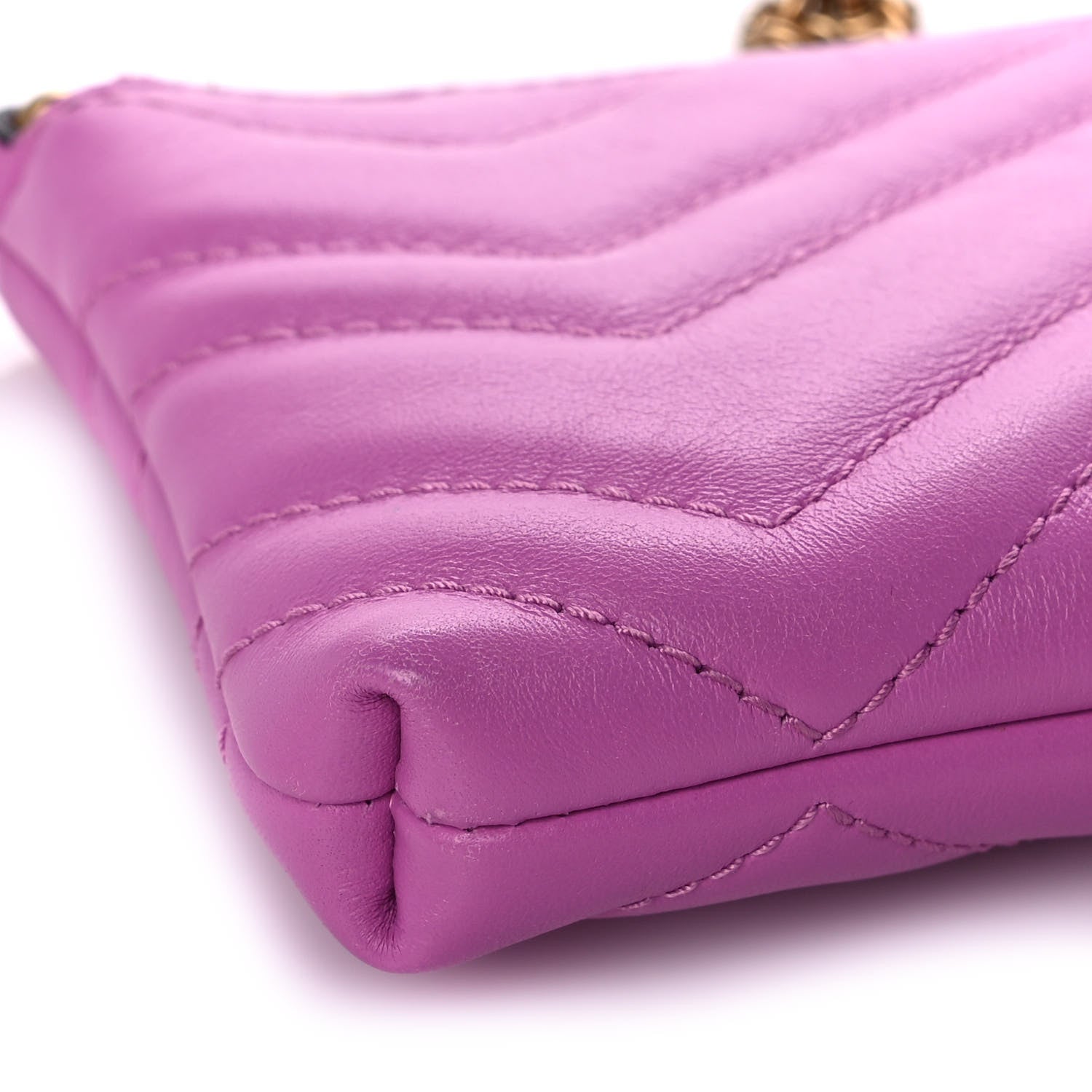 Gucci Calfskin Matelasse Mini GG Marmont Chain Bag Candy Mousse 8 of 11
