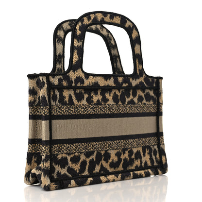 Christian Dior Canvas Mizza Embroidered Mini Leopard Book Tote Beige 3 of 6
