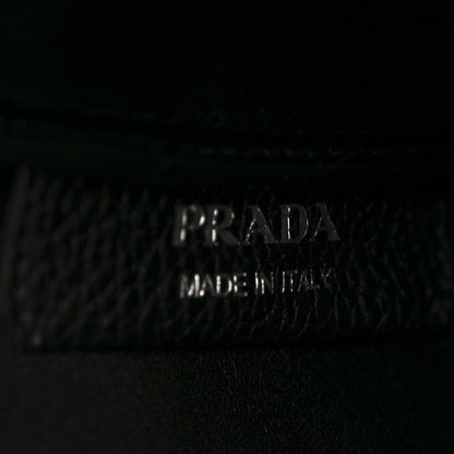 Prada Vitello Daino Soft Small Zippered Top Handle Bag Black 6 of 13