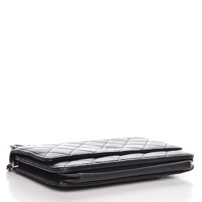 Chanel Lambskin Quilted Wallet On Chain WOC Black 4 of 10