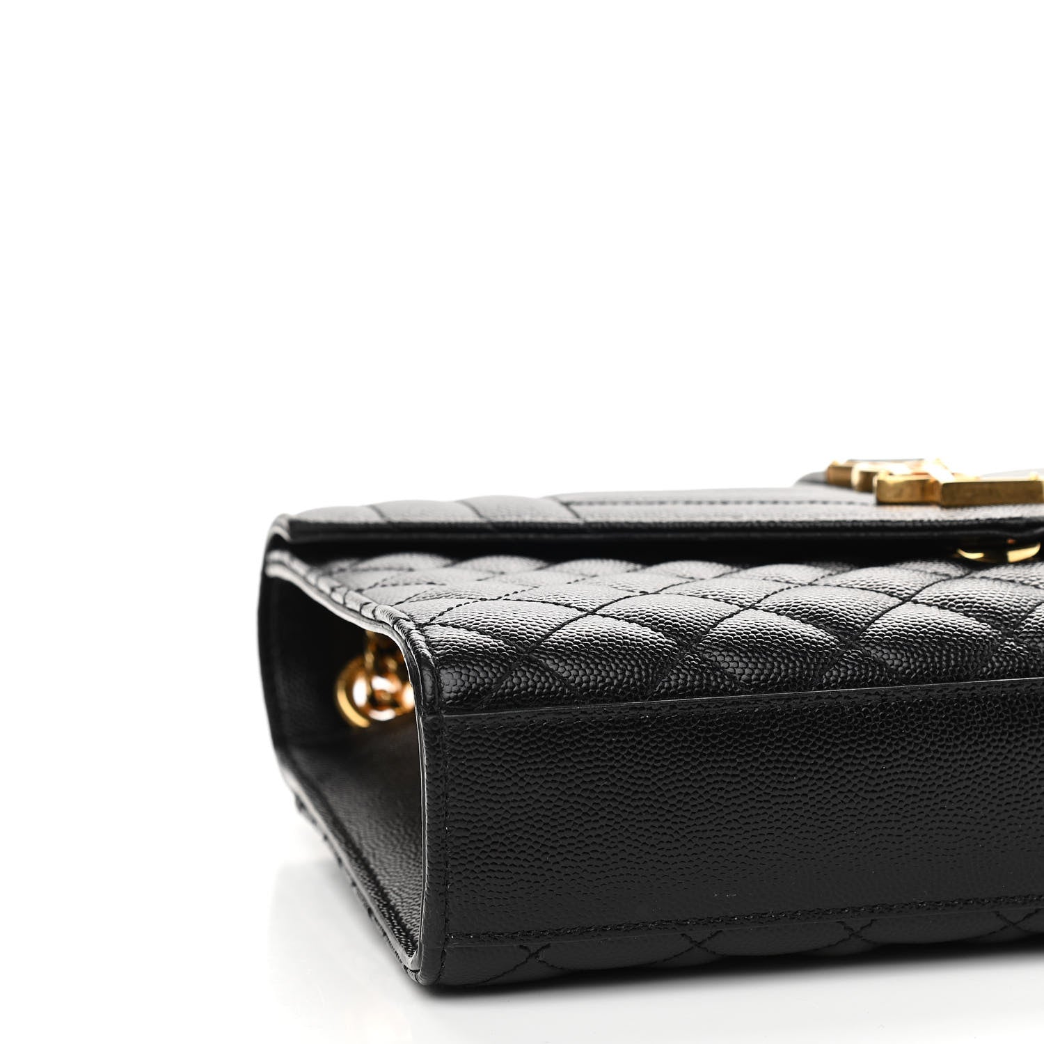 Saint Laurent Grain De Poudre Textured Mixed Matelasse Triquilt Medium Monogram Satchel Black 8 of 10