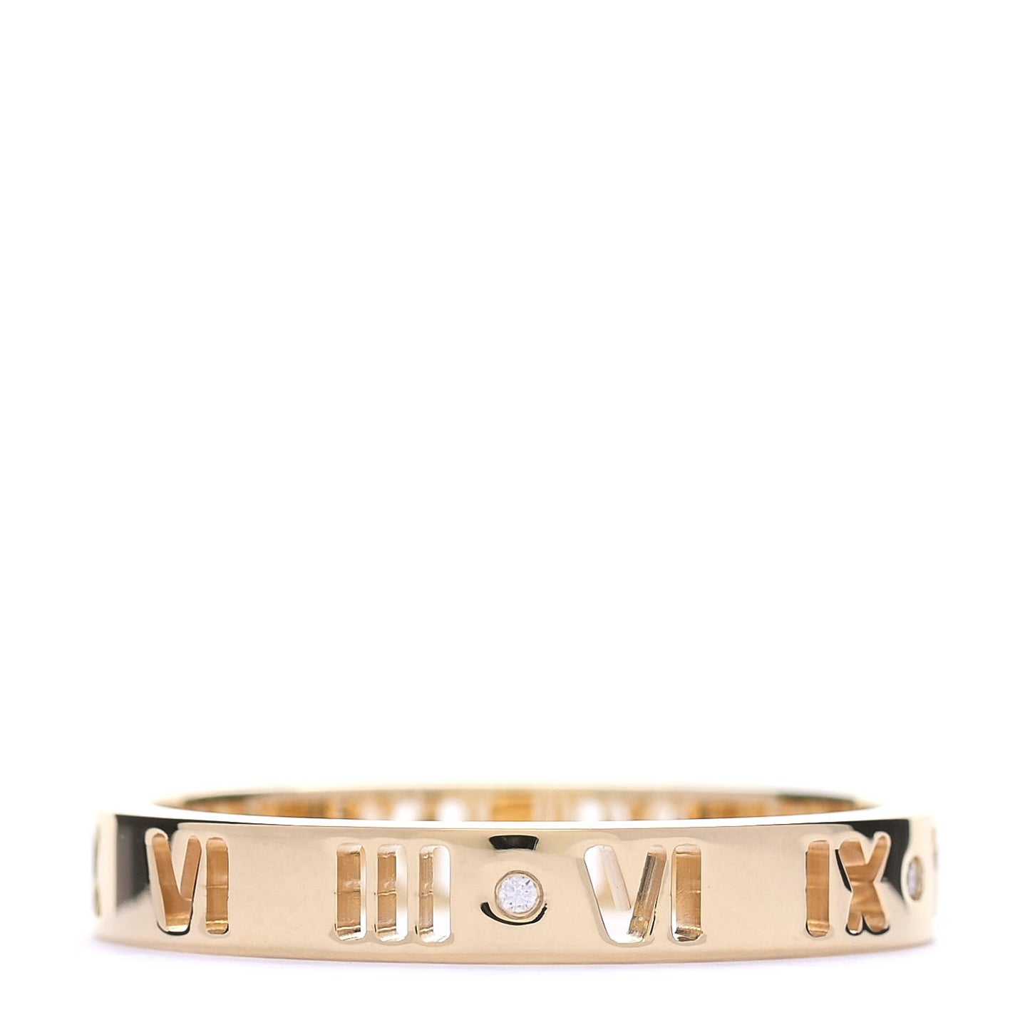 18K Yellow Gold Diamond Atlas Pierced Ring 61 9.75