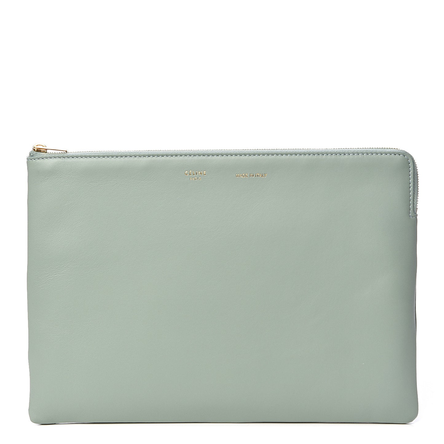 Cloudy Lambskin Solo Zip Pouch Lime