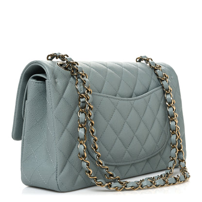 Chanel Caviar Quilted Medium Double Flap Light Green 3 of 10