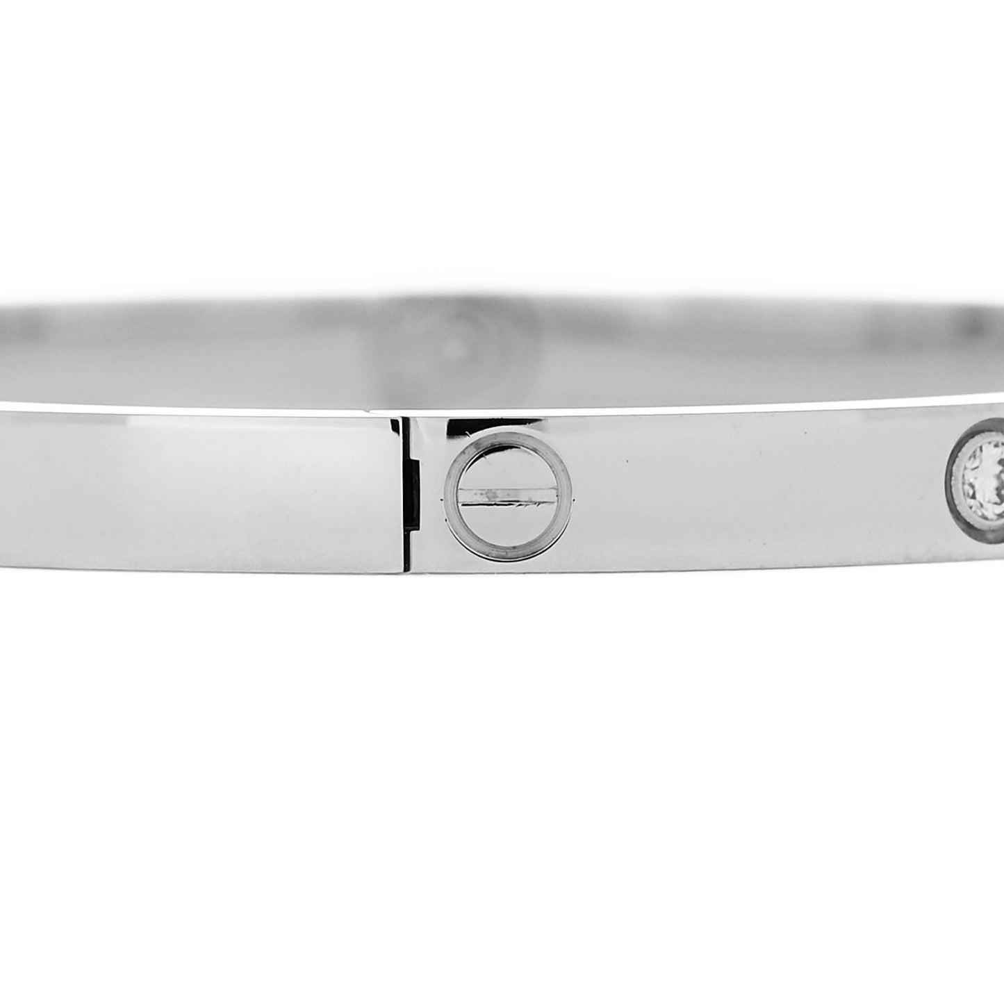 18K White Gold 6 Diamond Small LOVE Bracelet 15
