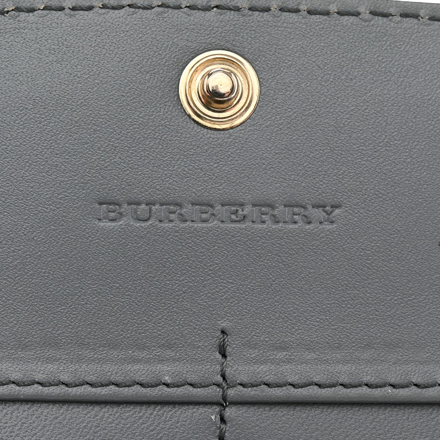 Calfskin Haymarket Check Henley Wallet Eucalyptus Grey