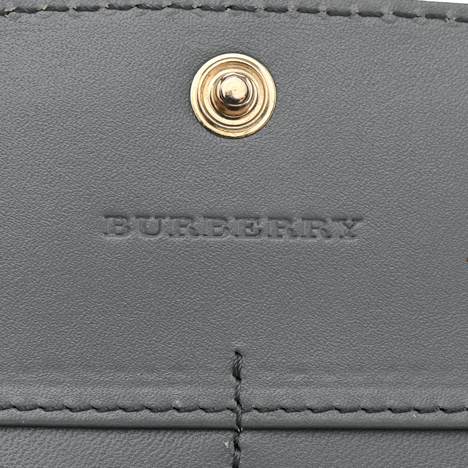 Burberry Calfskin Haymarket Check Henley Wallet Eucalyptus Grey 6 of 7