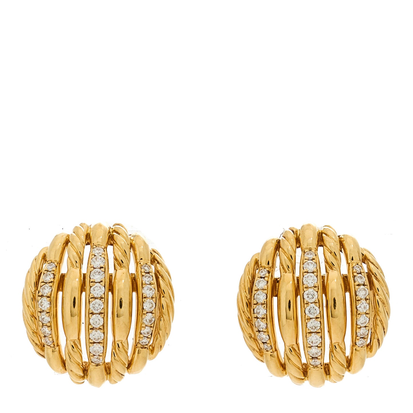 18K Yellow Gold Diamond Tides Earrings