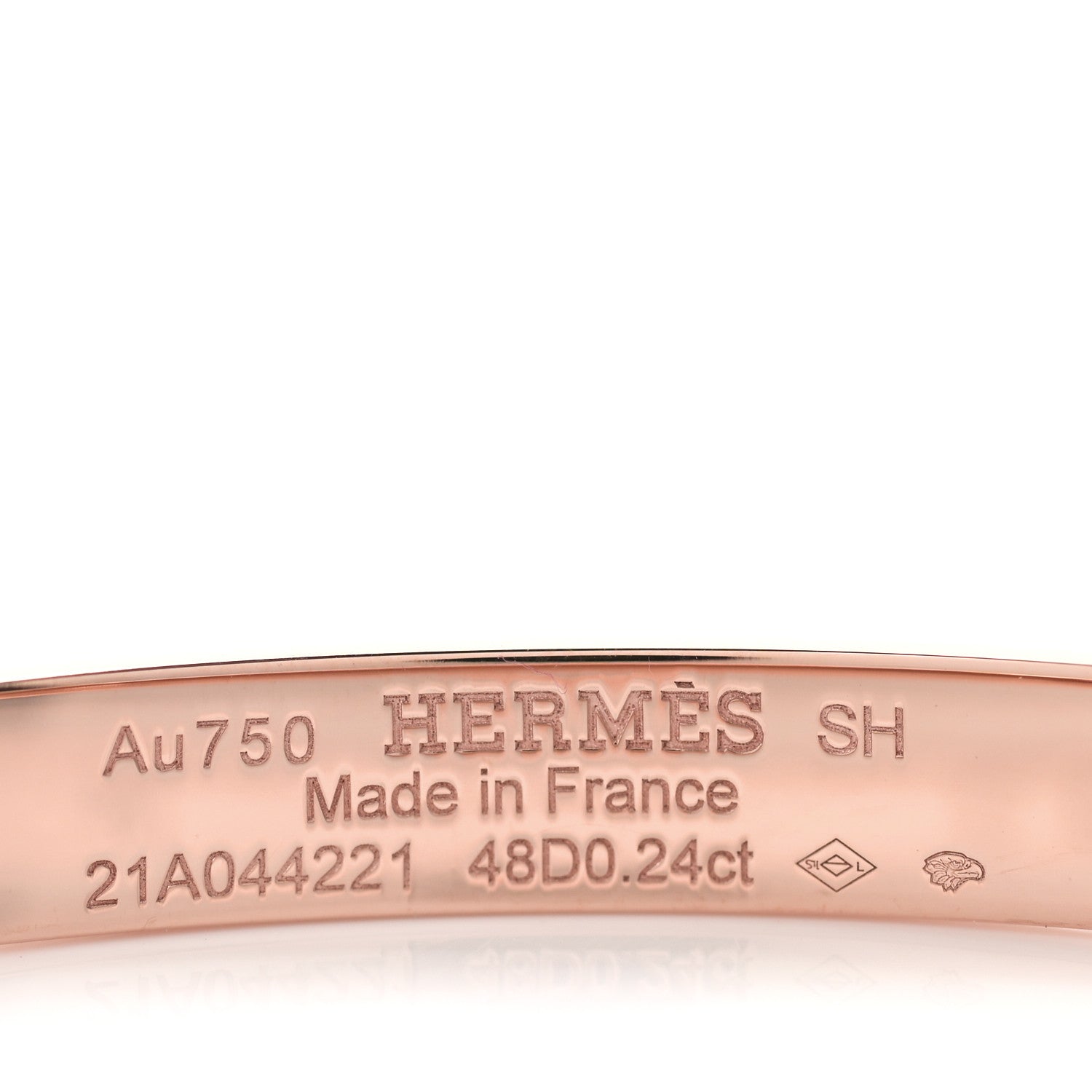 Hermes 18K Rose Gold Diamond PM Collier De Chien Bracelet SH 4 of 5