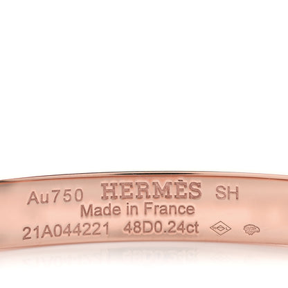Hermes 18K Rose Gold Diamond PM Collier De Chien Bracelet SH 4 of 5
