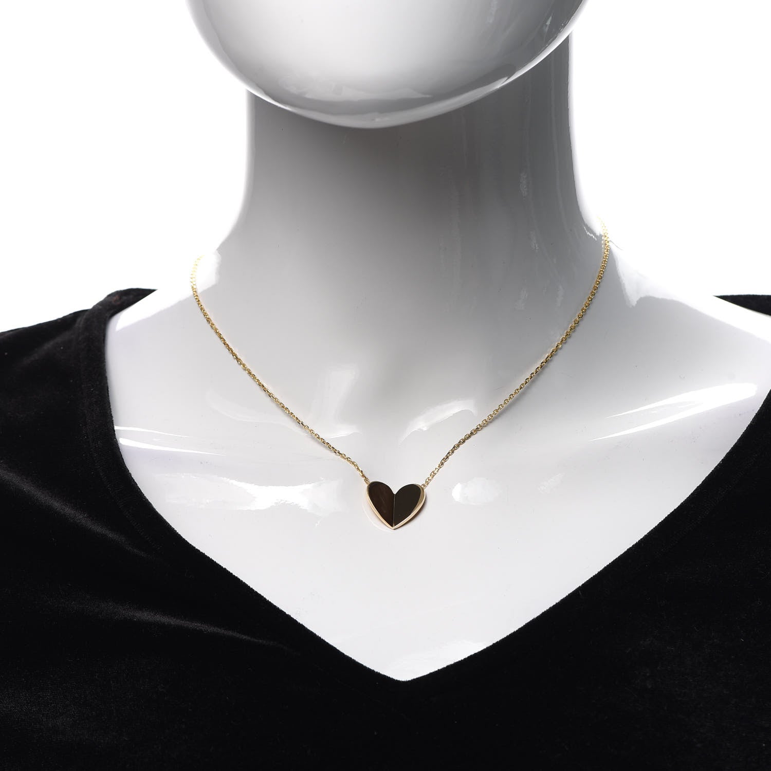Van Cleef & Arpels 18K Yellow Gold Frivole Heart Pendant Necklace 2 of 6