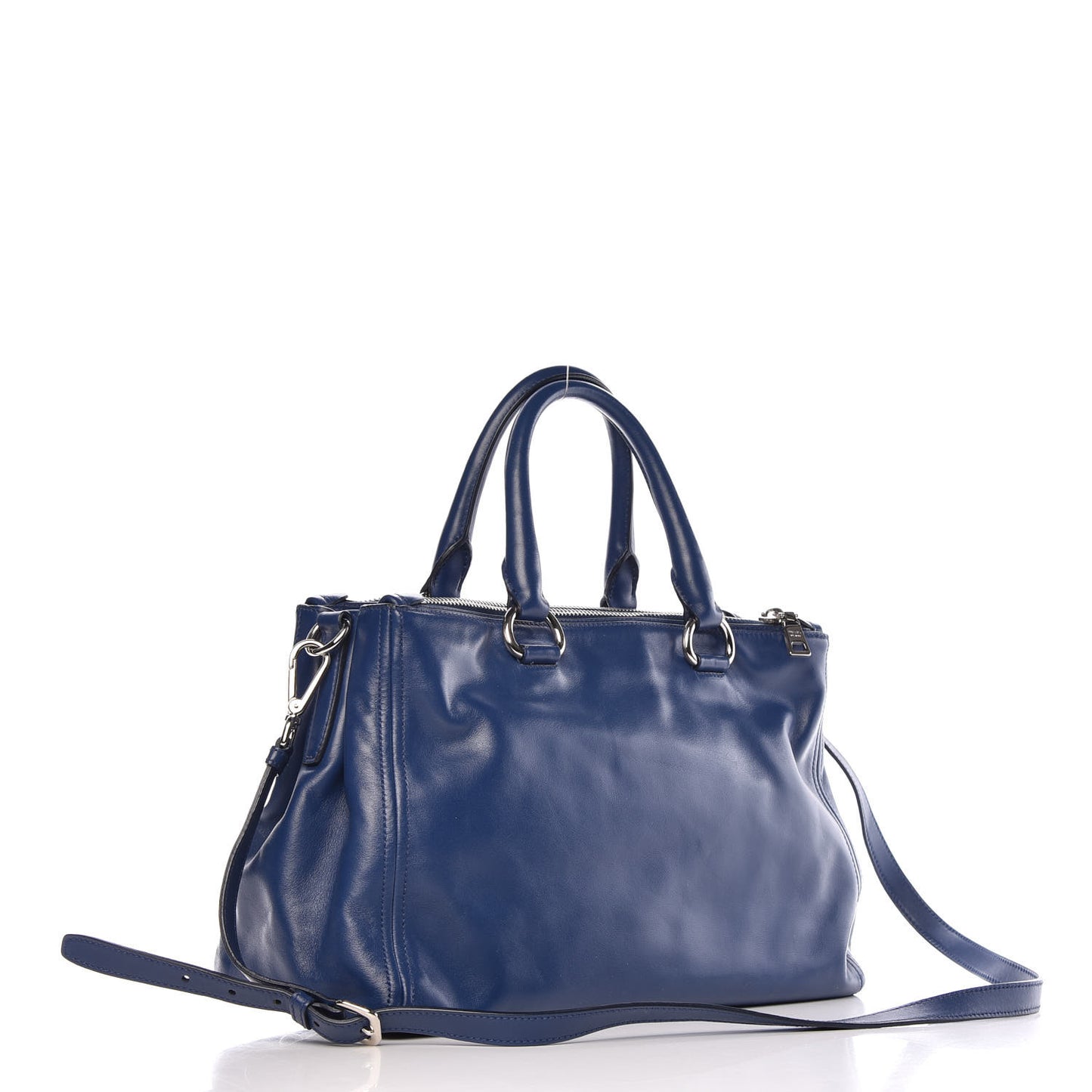 Soft Calf Double Zip Shoulder Bag Bleuette