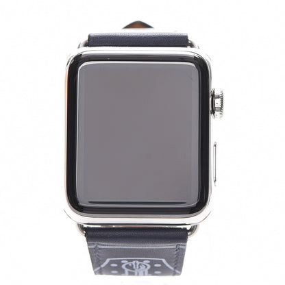 Hermes Gala 42mm Series 3 Apple Watch Eperon d’Or Bleu Marine 1 of 13