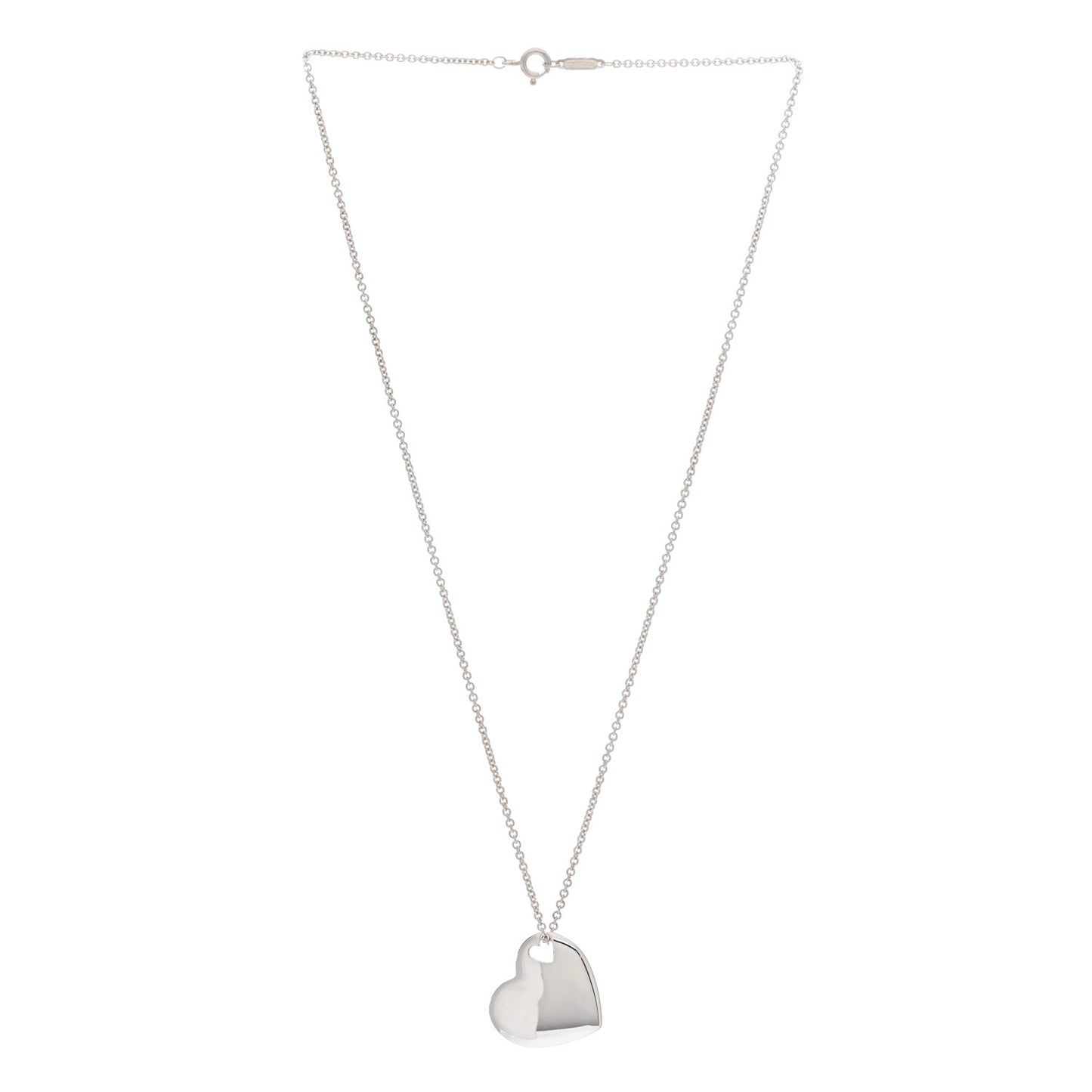 Sterling Silver Puffed Heart Pendant Necklace