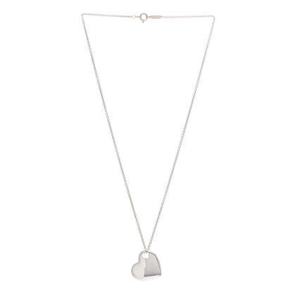 Tiffany Sterling Silver Puffed Heart Pendant Necklace 3 of 4