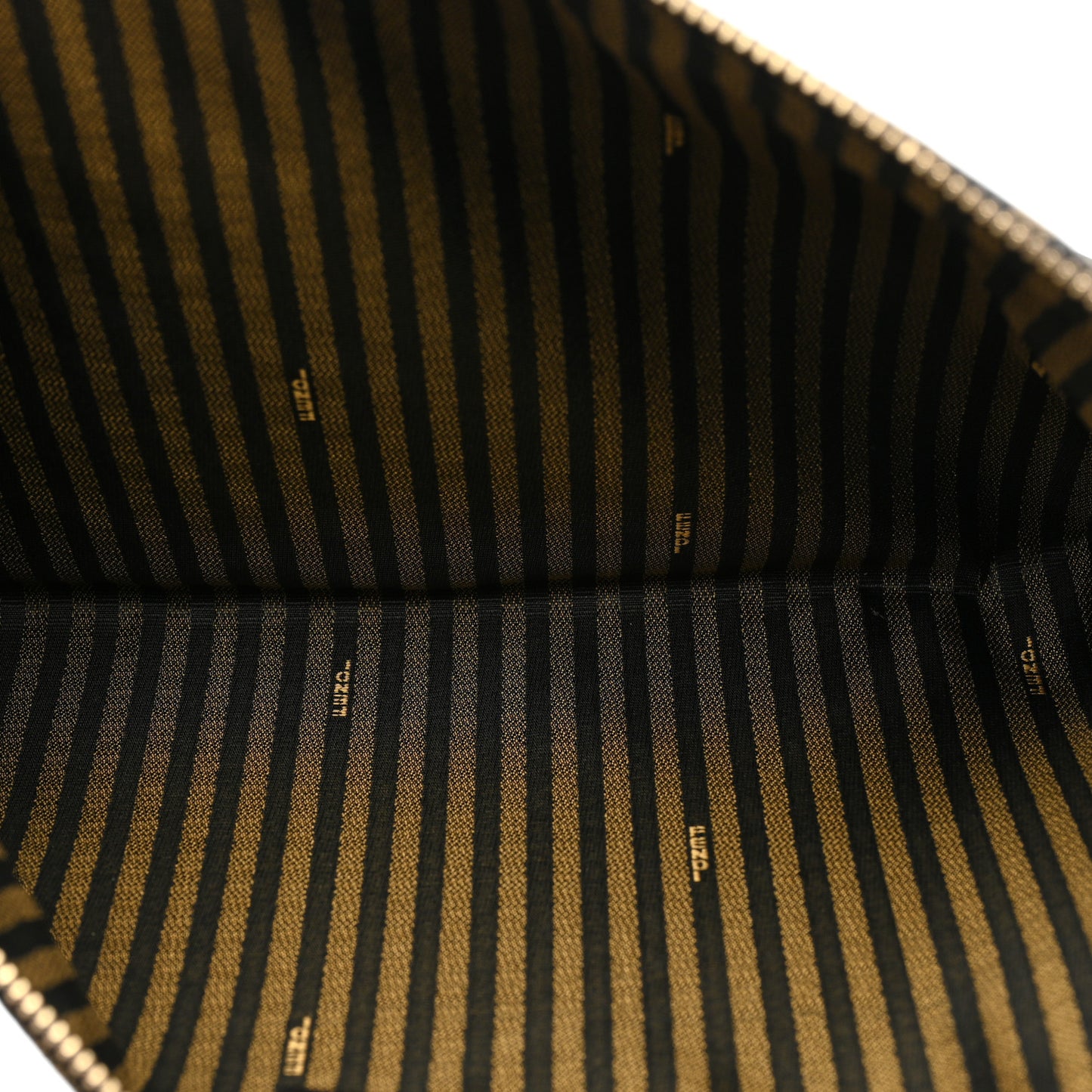 X SARAH COLEMAN Fabric Jacquard Vitello King FF Vertigo Pochette Tobacco Moro Black