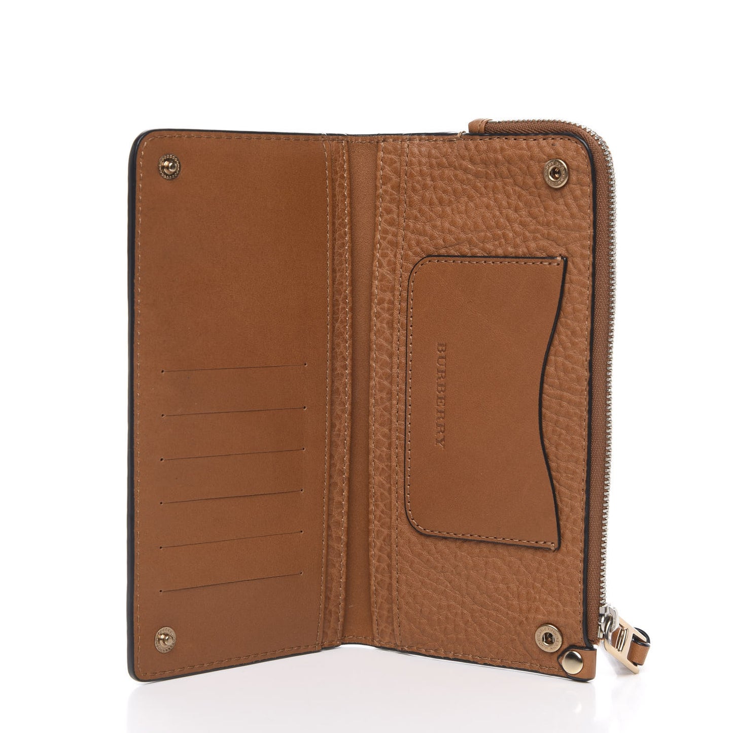 Calfskin Check Embossed Lexi Wallet Tan