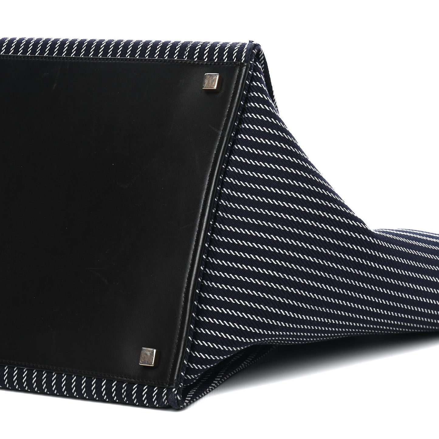 Cotton Canvas Striped Phantom Luggage Navy White