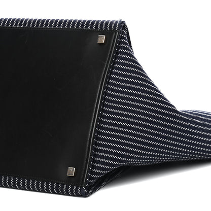 Celine Cotton Canvas Striped Phantom Luggage Navy White 8 of 9