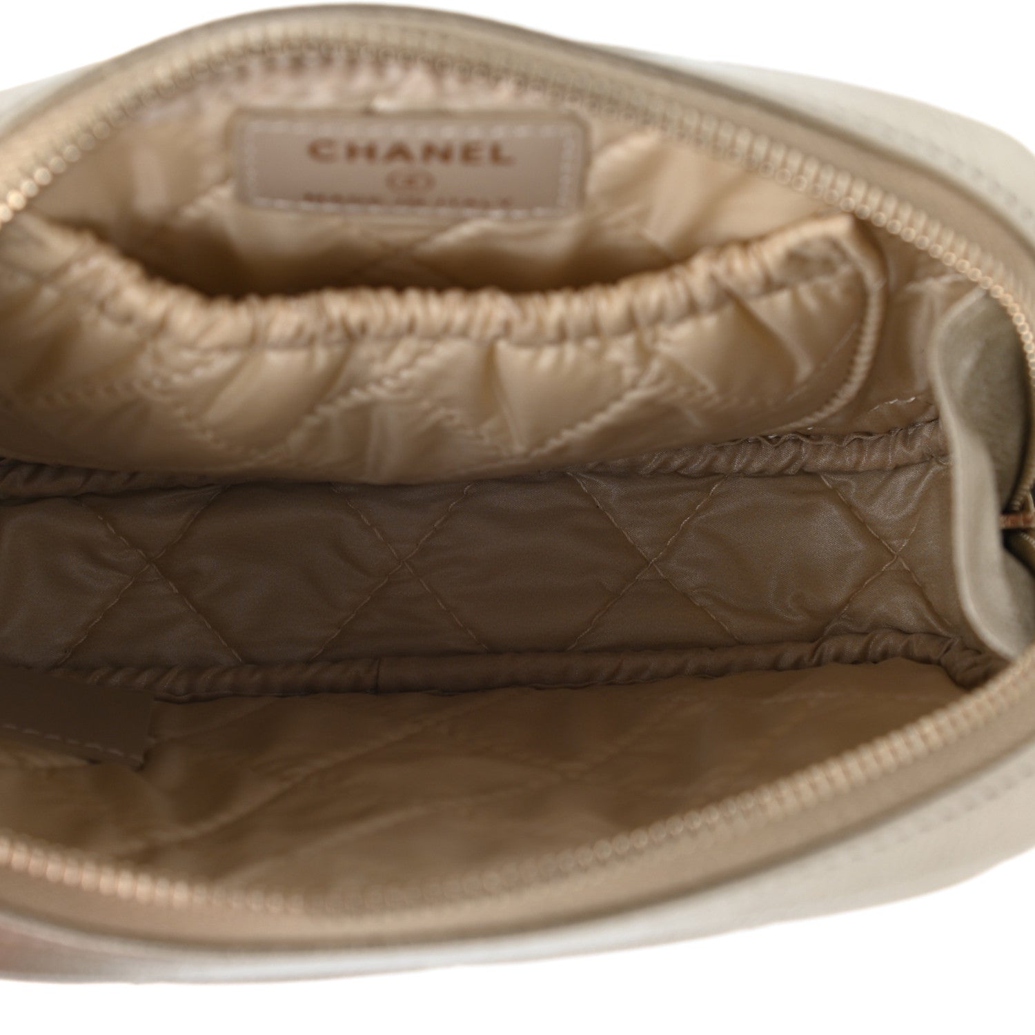 Chanel Metallic Caviar Quilted Small Curvy Pouch Cosmetic Case Gold 4 of 4