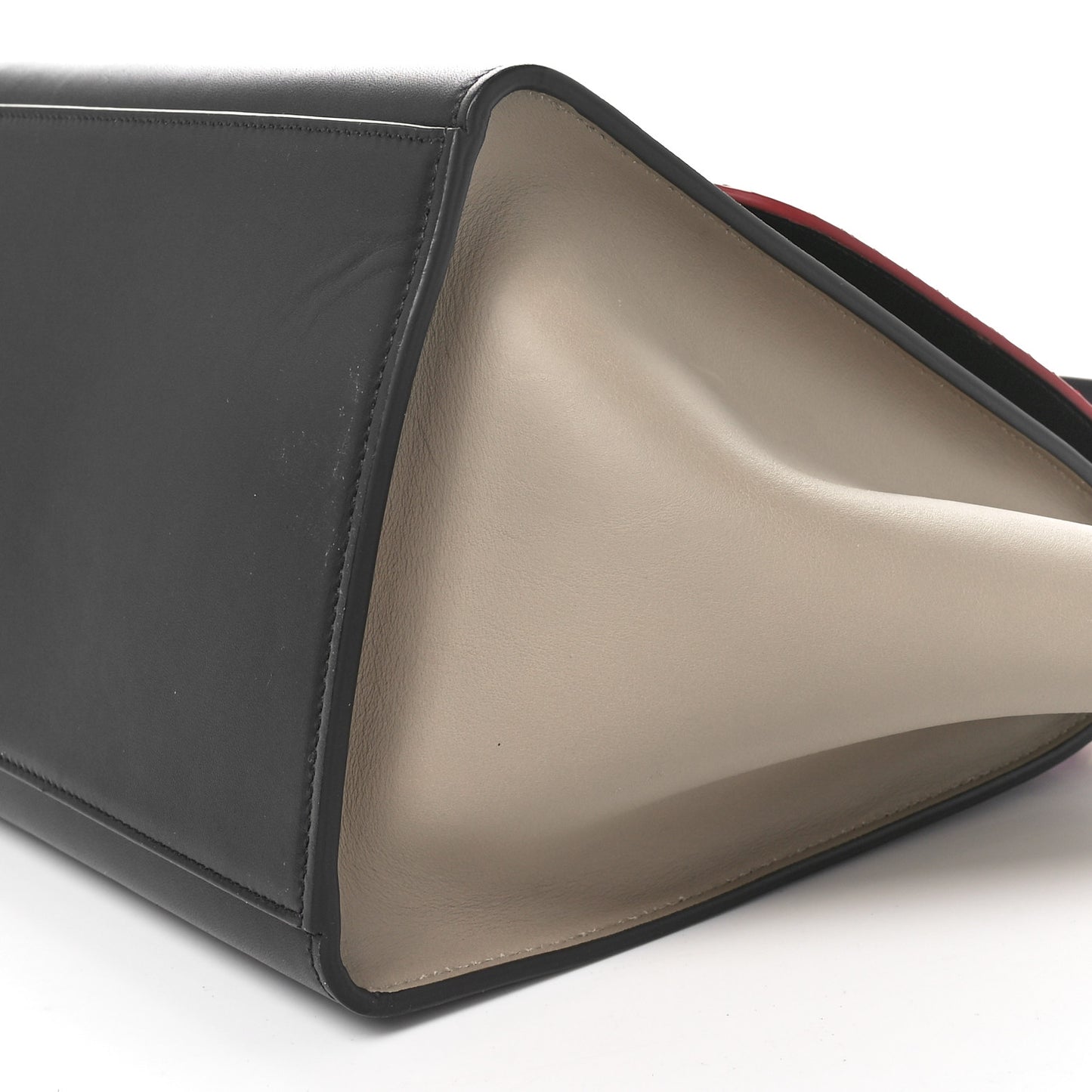 Snakeskin Calfskin Medium Trapeze Red Black