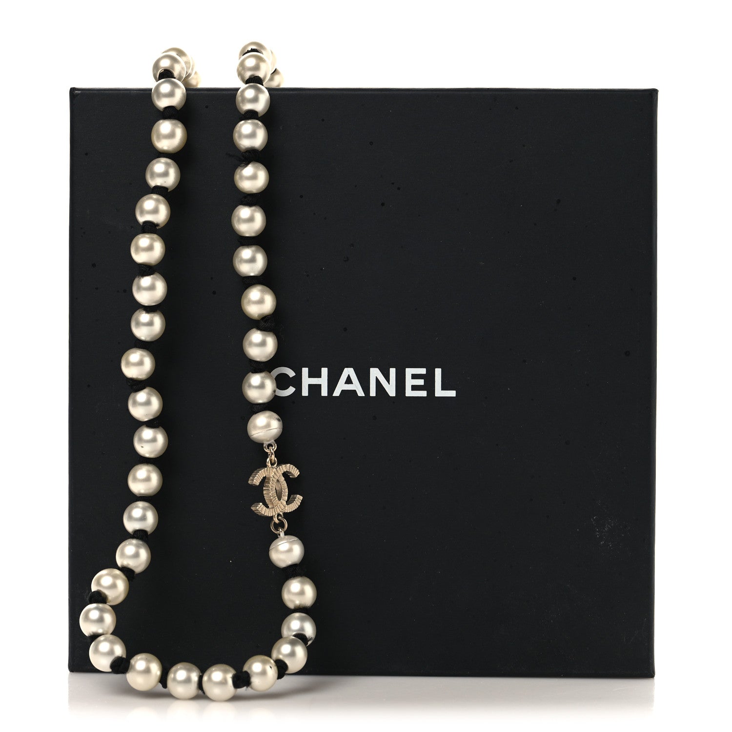 Chanel Pearl Grosgrain CC Long Necklace Gold 6 of 6