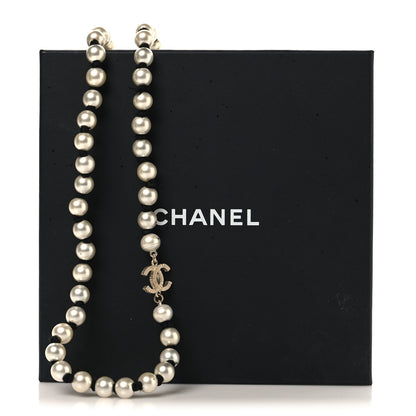 Chanel Pearl Grosgrain CC Long Necklace Gold 6 of 6
