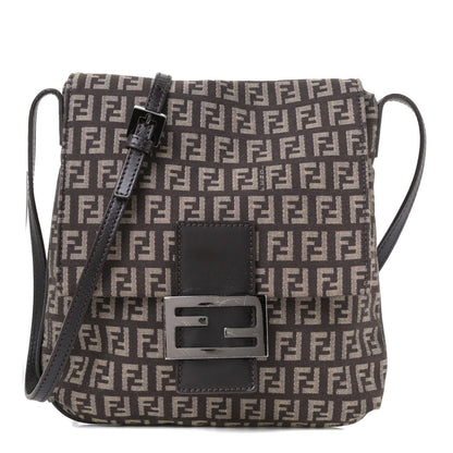 Fendi Zucchino Vitello Tube Messenger Bag Testa di Moro Beige 1 of 8