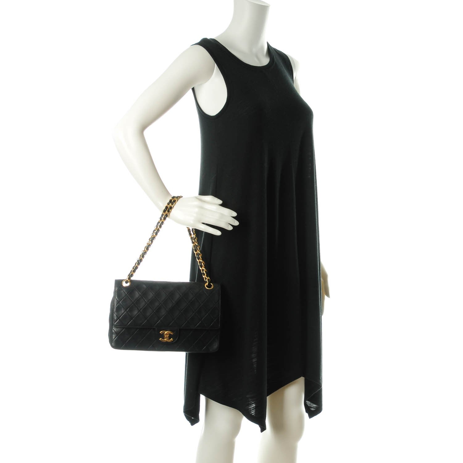 Chanel Lambskin Quilted Medium Double Flap Black 2 of 8